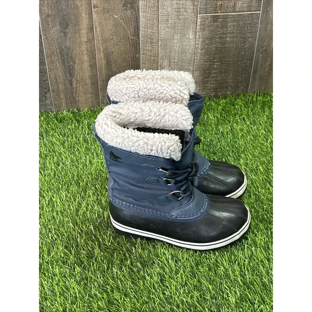 Sorel Kids Winter Boots Size 2 Blue Waterproof Faux Fur Lined‎ Snow Boots
